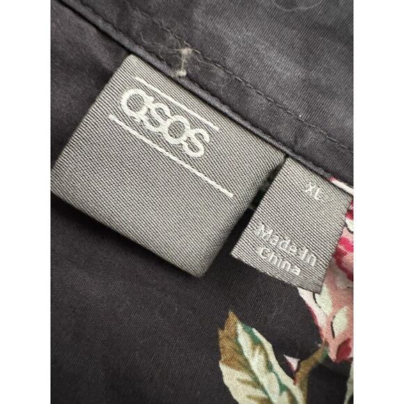 ASOS Button Up Long Sleeve Top Womens Sz XL Dark Cottagecore Lagenlook Artsy - Picture 6 of 9